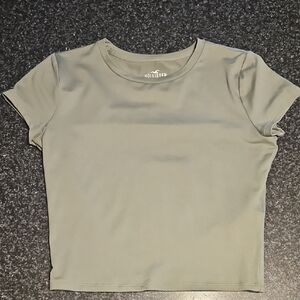 Hollister Women's Sage Green Crop Top